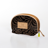 Kids Makeup Bag | Laminated Fabric Nomad Stripe - Coffee Make Up Fabric Bag by Thandana