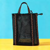 Kids Meshie School Bookbag Black - Cheetah - Coffee School Bookbag by Thandana