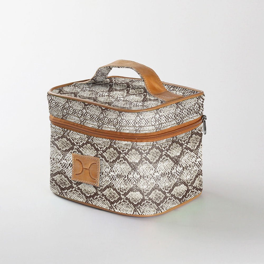 Kids Mini Decker Cooler | Laminated Fabric with Genuine Leather Python - Moody Mini Double Decker Cooler by Thandana
