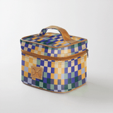 Kids Mini Decker Cooler | Laminated Fabric with Genuine Leather Checker - Jet Mini Double Decker Cooler by Thandana