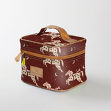 Kids Mini Decker Cooler | Laminated Fabric with Genuine Leather Midnight Pony - Cherry Mini Double Decker Cooler