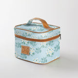 Kids Mini Decker Cooler | Laminated Fabric with Genuine Leather Crazy Daisy - Sage Mini Double Decker Cooler by Thandana