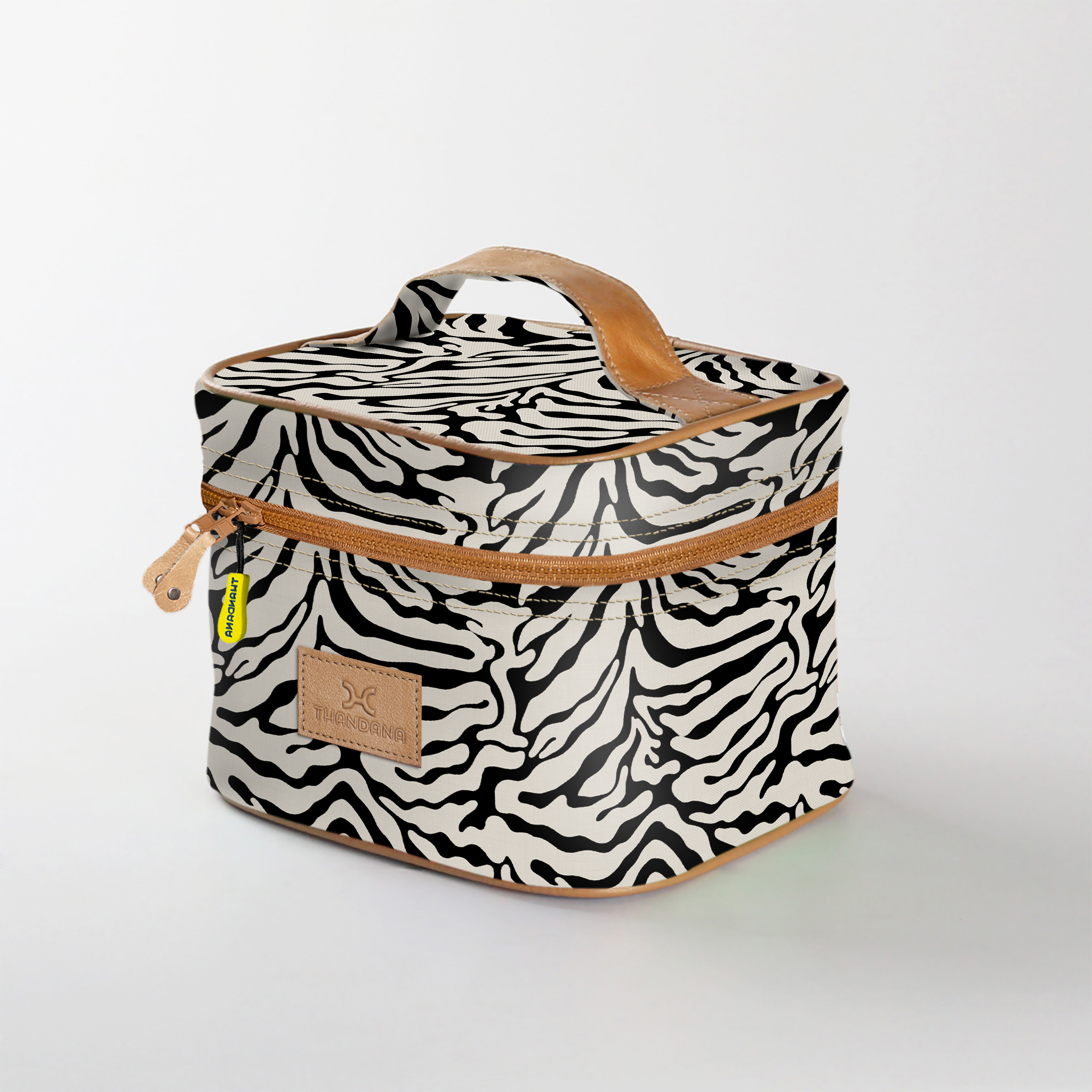 Kids Mini Decker Cooler | Laminated Fabric with Genuine Leather Nomad Stripe - Pitch Mini Double Decker Cooler