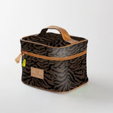 Kids Mini Decker Cooler | Laminated Fabric with Genuine Leather Nomad Stripe - Coffee Mini Double Decker Cooler