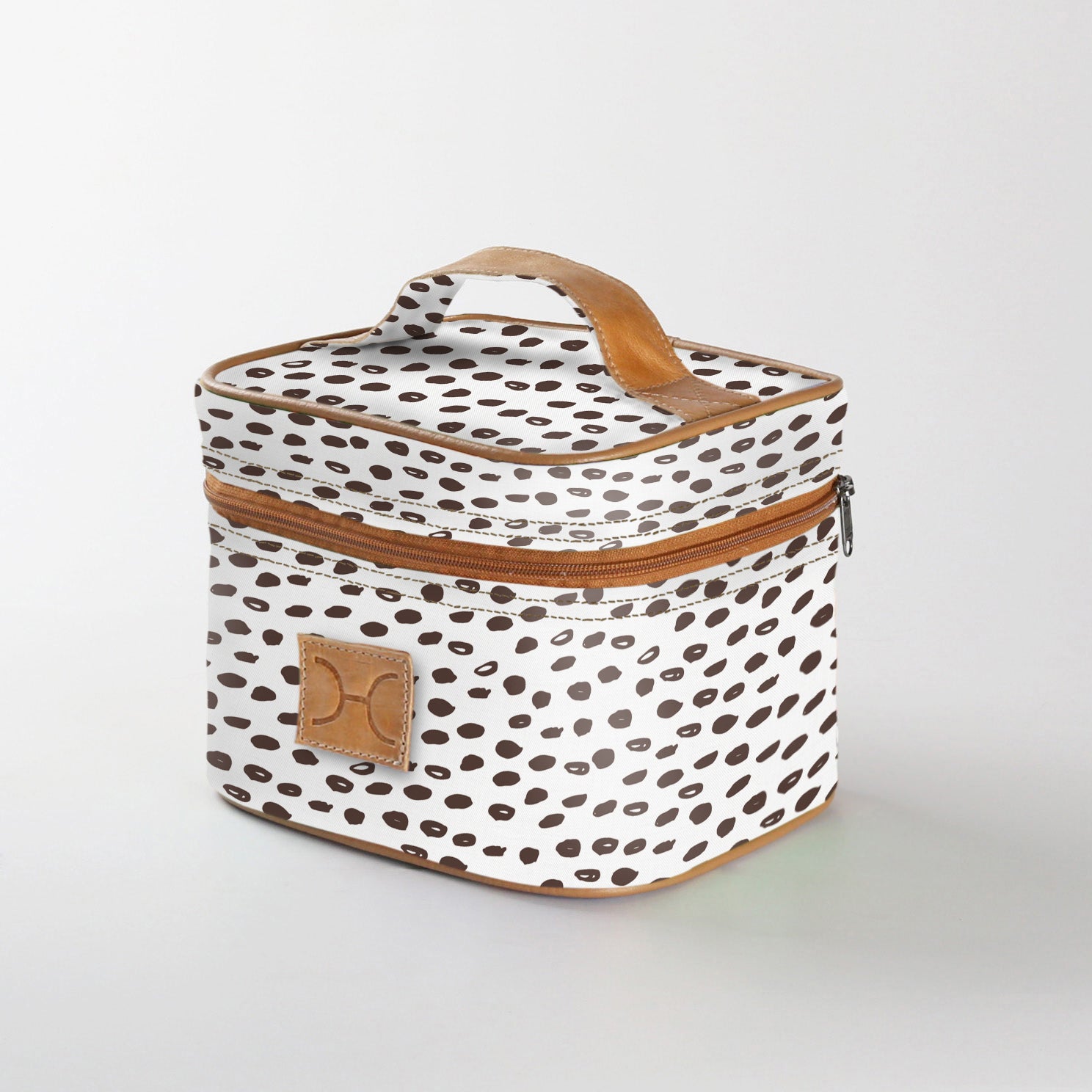Kids Mini Decker Cooler | Laminated Fabric with Genuine Leather Seeds - White Mini Double Decker Cooler by Thandana