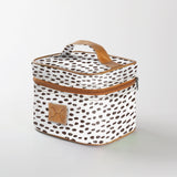 Kids Mini Decker Cooler | Laminated Fabric with Genuine Leather Seeds - White Mini Double Decker Cooler by Thandana