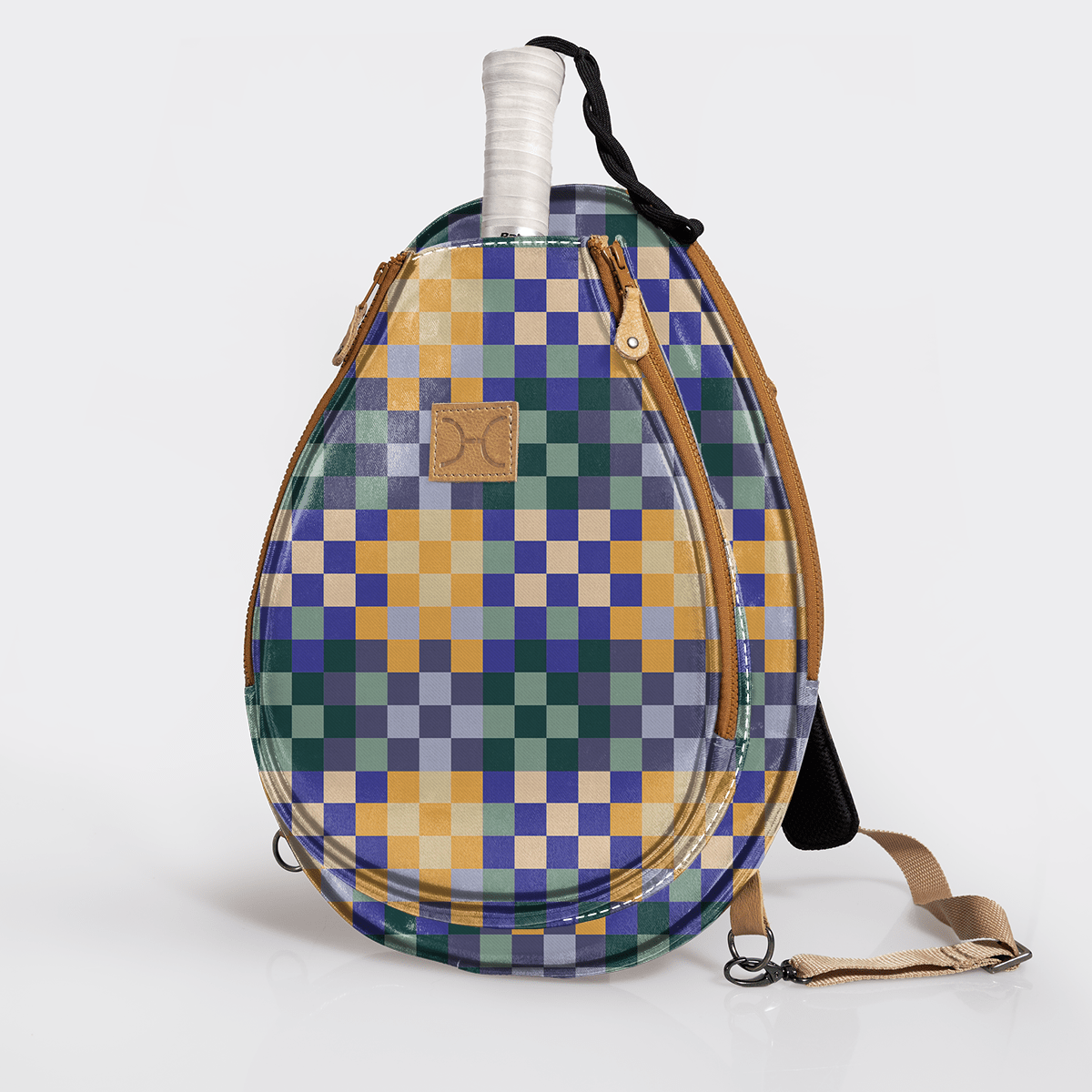 Kids Padel & Tennis Sleeve | Laminated Fabric Checker - Jet Kids Backpack by Thandana