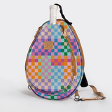 Kids Padel & Tennis Sleeve | Laminated Fabric Checker - Preppy Kids Backpack by Thandana