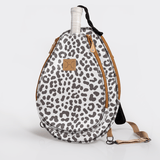 Kids Padel & Tennis Sleeve | Laminated Fabric Cheetah - White Kids Backpack by Thandana
