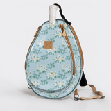 Kids Padel & Tennis Sleeve | Laminated Fabric Crazy Daisy - Sage Kids Backpack by Thandana