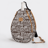 Kids Padel & Tennis Sleeve | Laminated Fabric Geo - Black Kids Backpack by Thandana