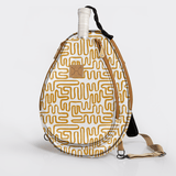Kids Padel & Tennis Sleeve | Laminated Fabric Geo - Sand Kids Backpack by Thandana