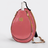 Kids Padel & Tennis Sleeve | Laminated Fabric Linear - Preppy Kids Backpack by Thandana