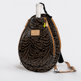 Kids Padel & Tennis Sleeve | Laminated Fabric Nomad Stripe - Coffee Kids Backpack by Thandana