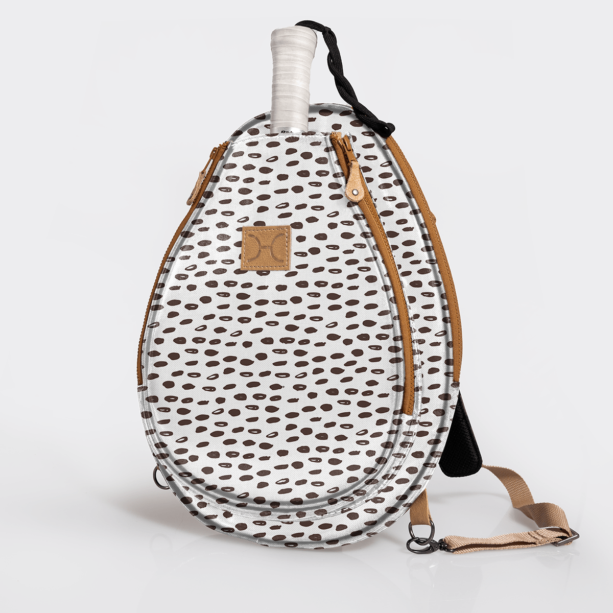 Kids Padel & Tennis Sleeve | Laminated Fabric Seeds - White Kids Backpack by Thandana
