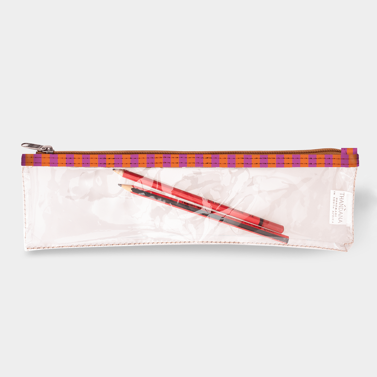 Kids Pencil Case | Clear Fabric Linear - Preppy Pencil Case by Thandana
