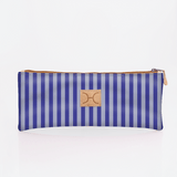 Kids Pencil Case Triple Zip | Laminated Fabric Linear - Jet Pencil Case by Thandana