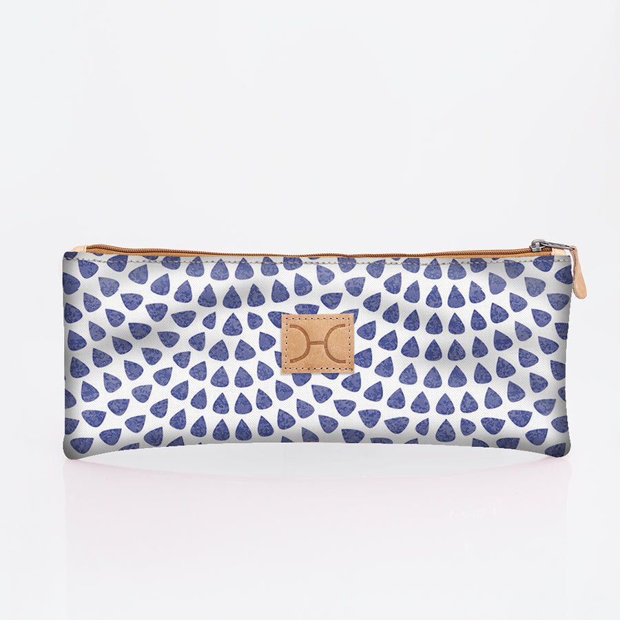 Kids Pencil Case Triple Zip | Laminated Fabric Scale Away with me - Dazzling Blue Pencil Case by Thandana