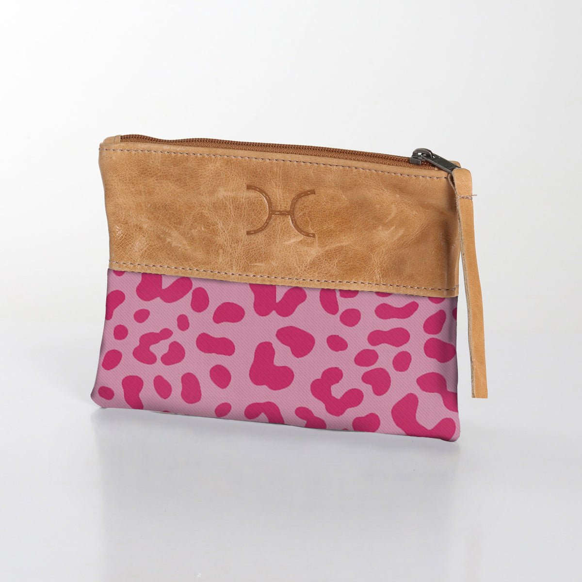 Kids Pouch | Laminated Fabric with Genuine Leather Cheetah - Pink Pouch by Thandana