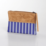 Kids Pouch | Laminated Fabric with Genuine Leather Linear - Jet Pouch by Thandana