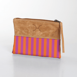 Kids Pouch | Laminated Fabric with Genuine Leather Linear - Preppy Pouch by Thandana