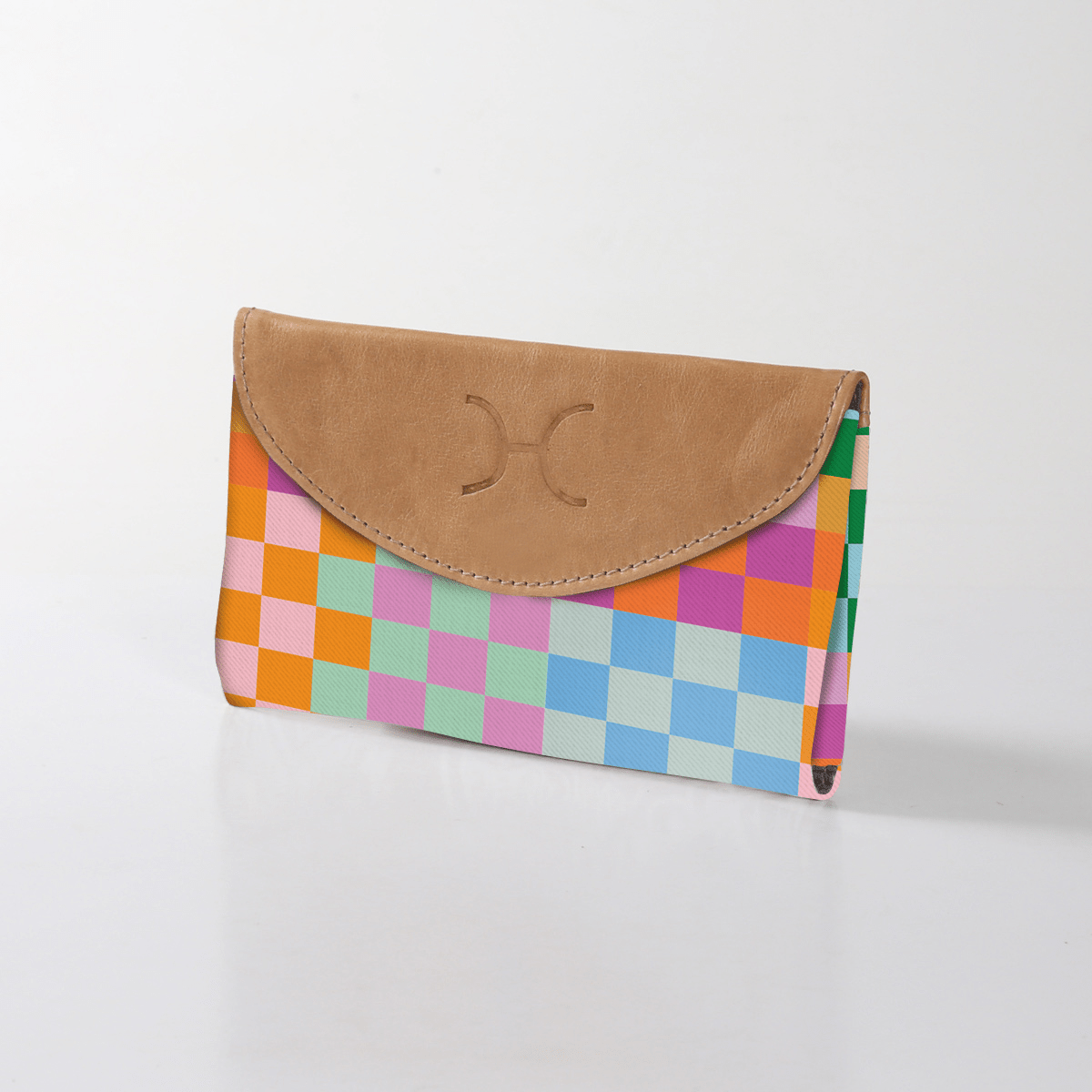 Kids Purse | Laminated Fabric with Genuine Leather Checker - Preppy Ladies Wallet by Thandana
