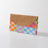 Kids Purse | Laminated Fabric with Genuine Leather Checker - Preppy Ladies Wallet by Thandana