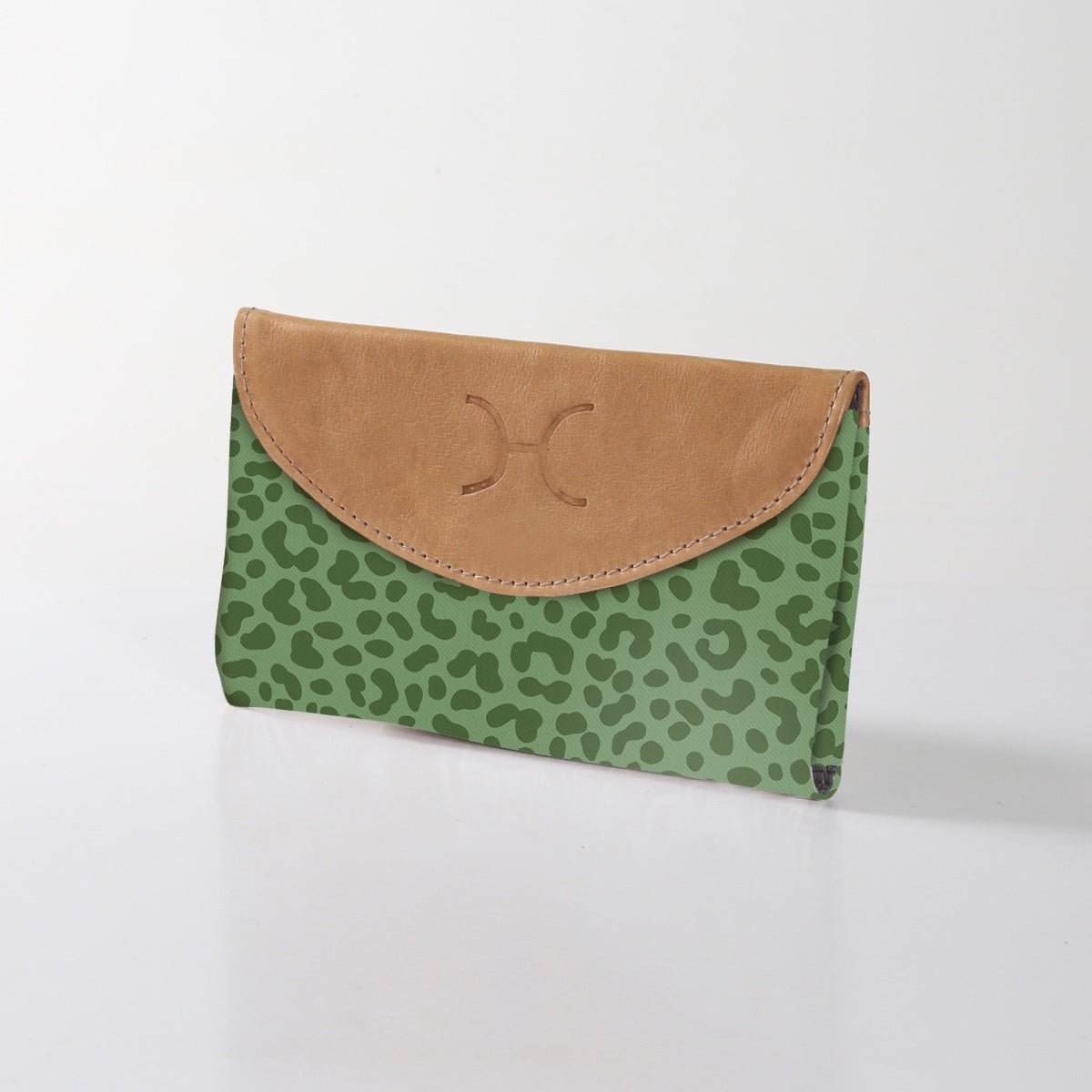 Kids Purse | Laminated Fabric with Genuine Leather Cheetah - Olive Ladies Wallet by Thandana