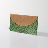 Kids Purse | Laminated Fabric with Genuine Leather Cheetah - Olive Ladies Wallet by Thandana