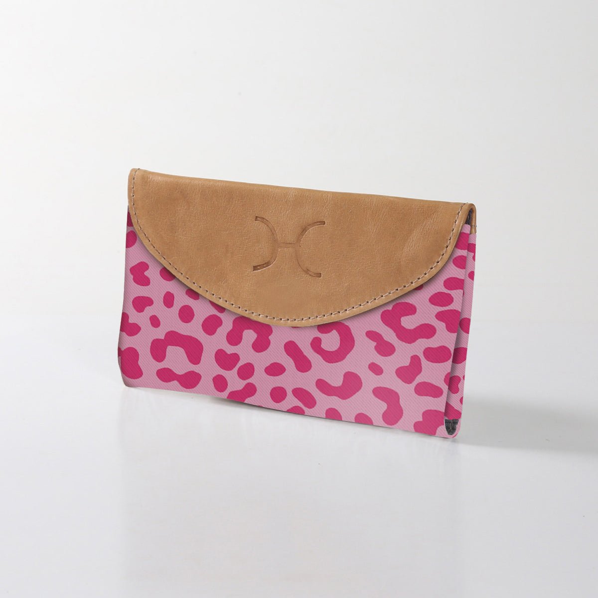 Kids Purse | Laminated Fabric with Genuine Leather Cheetah - Pink Ladies Wallet by Thandana