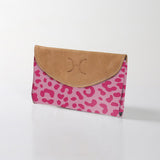 Kids Purse | Laminated Fabric with Genuine Leather Cheetah - Pink Ladies Wallet by Thandana