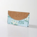 Kids Purse | Laminated Fabric with Genuine Leather Crazy Daisy - Sage Ladies Wallet by Thandana