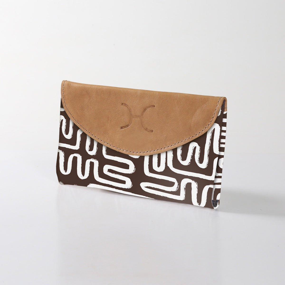 Kids Purse | Laminated Fabric with Genuine Leather Geo - Black Ladies Wallet by Thandana