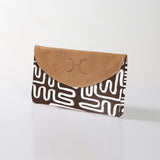 Kids Purse | Laminated Fabric with Genuine Leather Geo - Black Ladies Wallet by Thandana