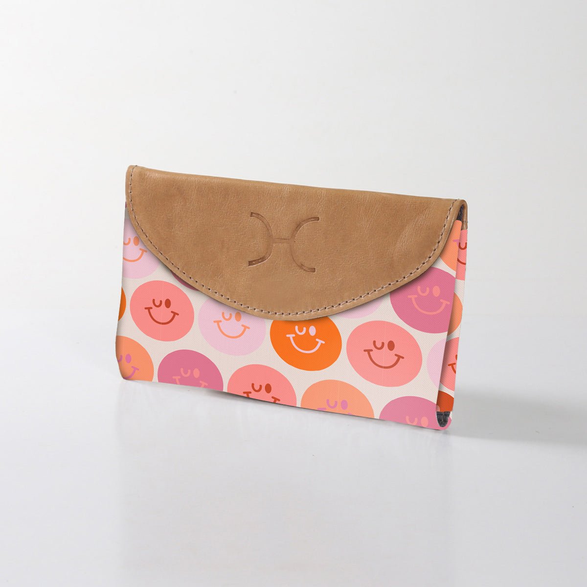 Kids Purse | Laminated Fabric with Genuine Leather Smiley - Blush Ladies Wallet by Thandana