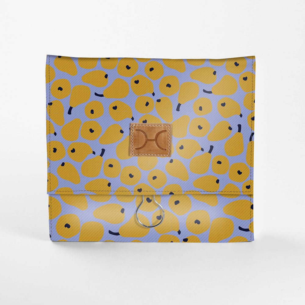 Kids Roll Up Toiletry | Laminated Fabric with Genuine Leather Roll Up Toiletry Fabric by Thandana
