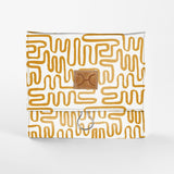 Kids Roll Up Toiletry | Laminated Fabric with Genuine Leather Geo - Sand Roll Up Toiletry Fabric by Thandana