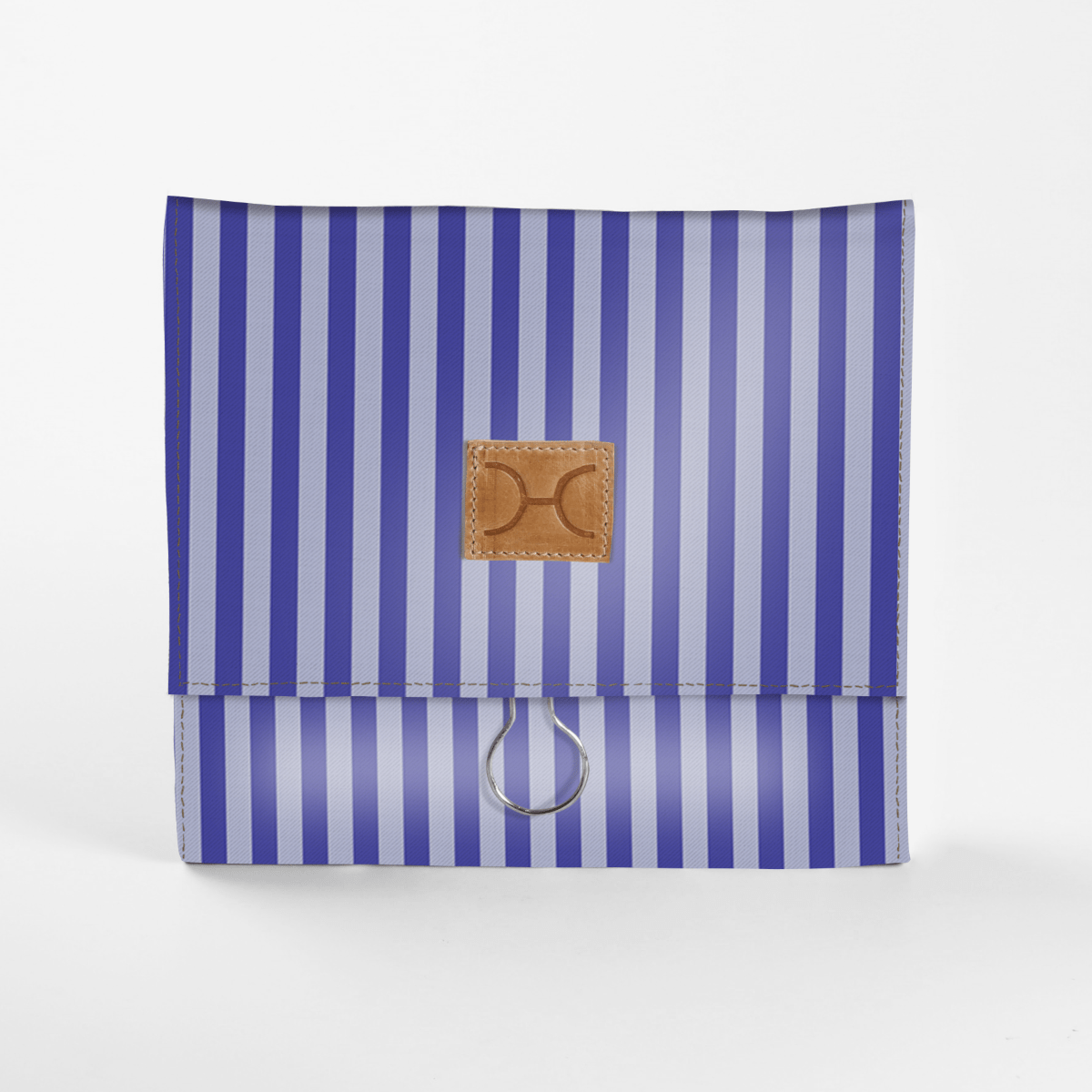 Kids Roll Up Toiletry | Laminated Fabric with Genuine Leather Linear - Jet Roll Up Toiletry Fabric by Thandana