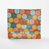 Kids Roll Up Toiletry | Laminated Fabric with Genuine Leather Smiley - Jet Roll Up Toiletry Fabric by Thandana
