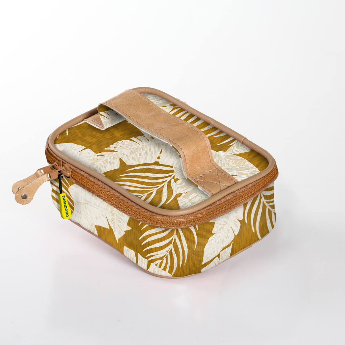 Kids Single Toiletry | Laminated Fabric with Genuine Leather Fauna - Earth / Chunky Zip (new) Single Toiltery Fabric
