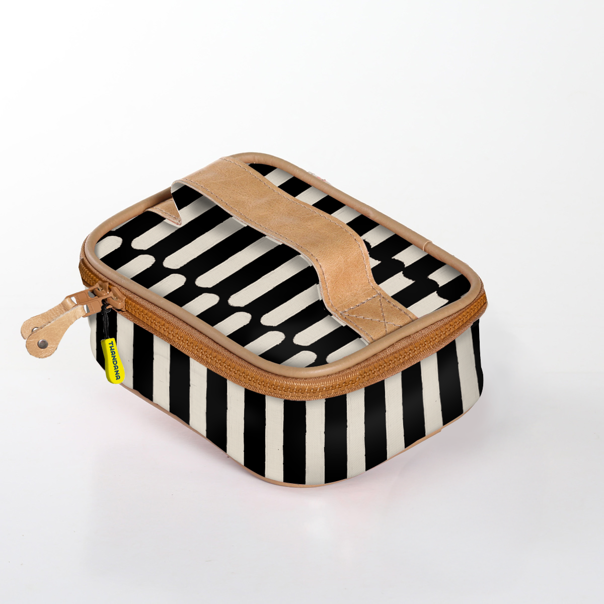 Kids Single Toiletry | Laminated Fabric with Genuine Leather Indie - Pitch / Chunky Zip (new) Single Toiltery Fabric