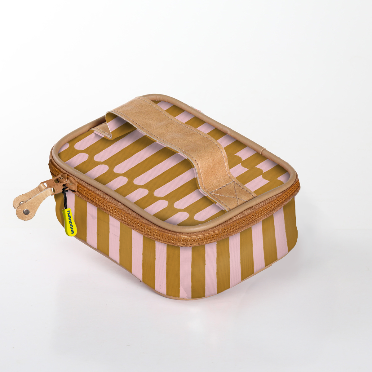 Kids Single Toiletry | Laminated Fabric with Genuine Leather Indie - Sunset / Chunky Zip (new) Single Toiltery Fabric
