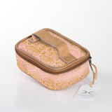 Kids Single Toiletry | Laminated Fabric with Genuine Leather Python - Bloom / Chunky Zip (new) Single Toiltery Fabric