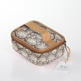 Kids Single Toiletry | Laminated Fabric with Genuine Leather Python - Moody / Chunky Zip (new) Single Toiltery Fabric