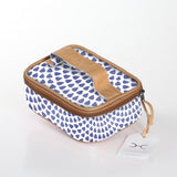 Kids Single Toiletry | Laminated Fabric with Genuine Leather Scale Away with me – Dazzling Blue / Chunky Zip (new)