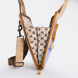 Kids Slimline Laptop Bag 15’ | Laminated Fabric with Genuine Leather Laptop Fabric Bag by Thandana