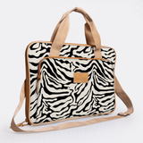 Kids Slimline Laptop Bag 15’ | Laminated Fabric with Genuine Leather Nomad Stripe - Pitch Laptop Fabric Bag by Thandana