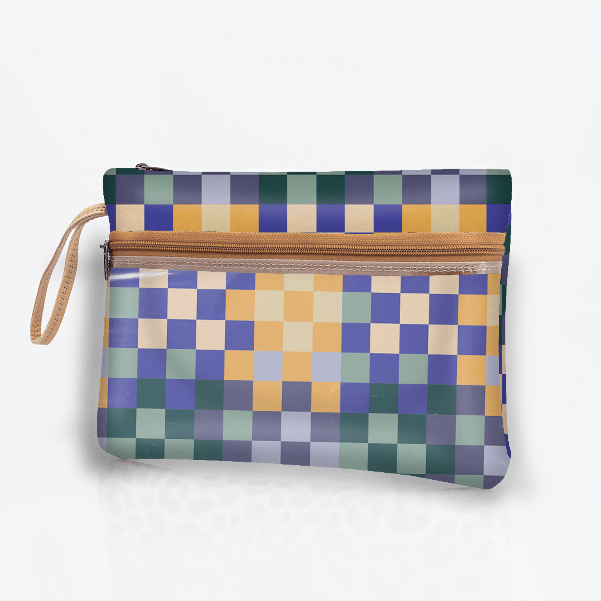 Kids Sticky Fingers Cellphone Pouch | Laminated Fabric Checker - Jet Pouch by Thandana