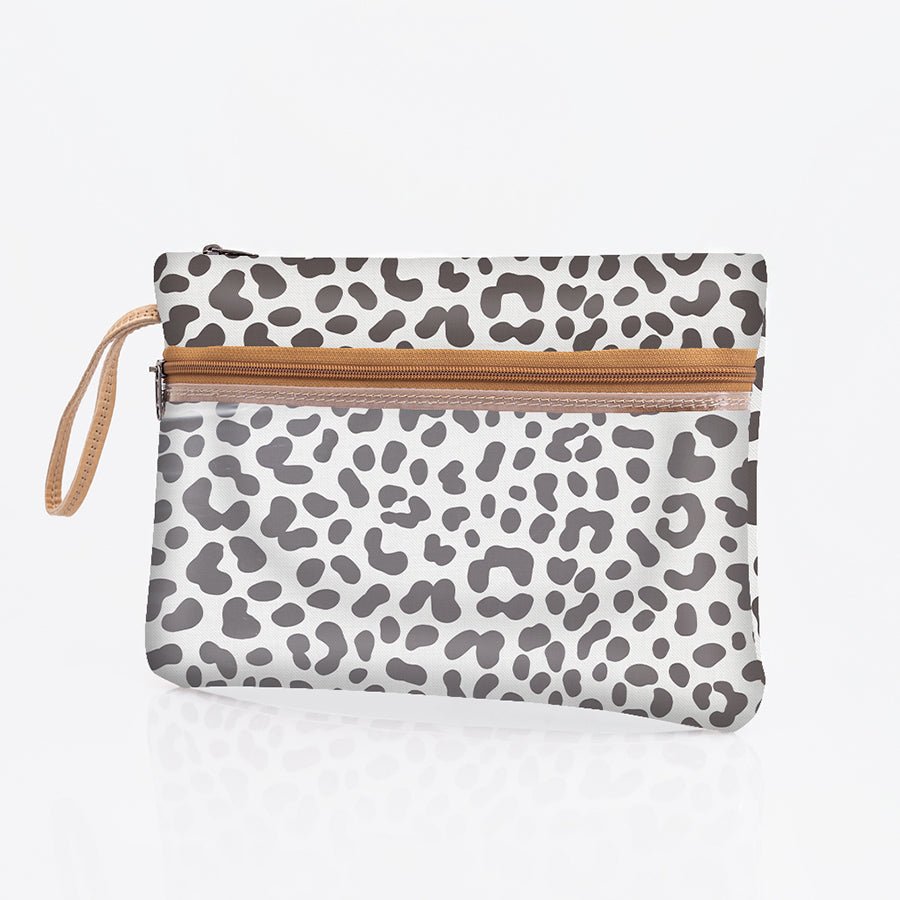 Kids Sticky Fingers Cellphone Pouch | Laminated Fabric Cheetah - White Pouch by Thandana