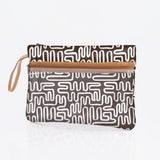 Kids Sticky Fingers Cellphone Pouch | Laminated Fabric Geo - Black Pouch by Thandana